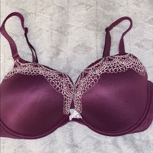 Maroon embroidered bra